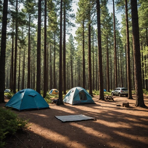 Quels sont les meilleurs conseils pour un camping en région de forêts de pins en été?